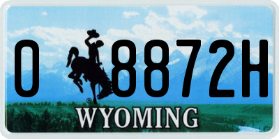 WY license plate 08872H