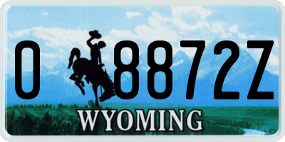 WY license plate 08872Z