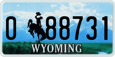 WY license plate 088731