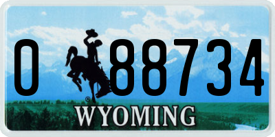 WY license plate 088734