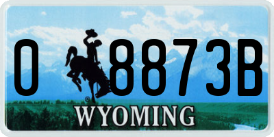 WY license plate 08873B