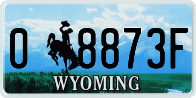 WY license plate 08873F