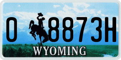 WY license plate 08873H