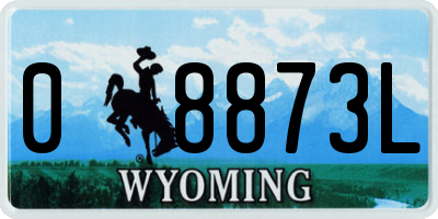 WY license plate 08873L
