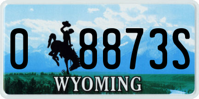 WY license plate 08873S