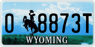 WY license plate 08873T