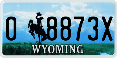 WY license plate 08873X