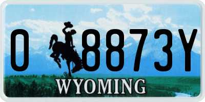 WY license plate 08873Y