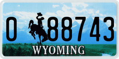 WY license plate 088743
