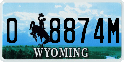 WY license plate 08874M