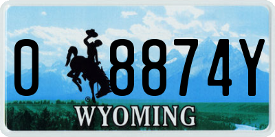WY license plate 08874Y