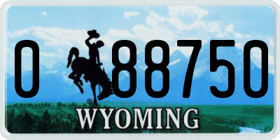 WY license plate 088750