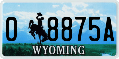 WY license plate 08875A