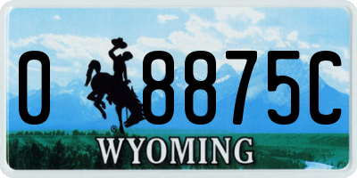 WY license plate 08875C