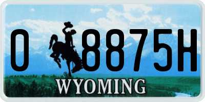 WY license plate 08875H