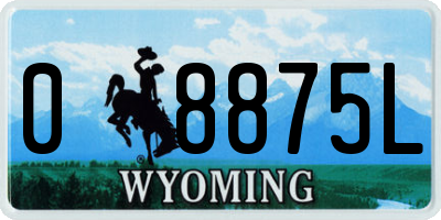 WY license plate 08875L