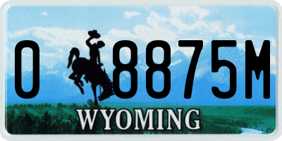 WY license plate 08875M