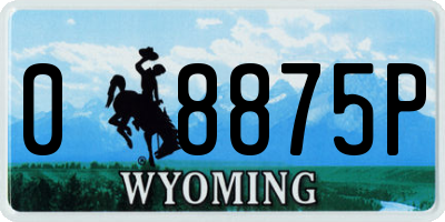 WY license plate 08875P