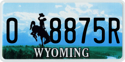 WY license plate 08875R