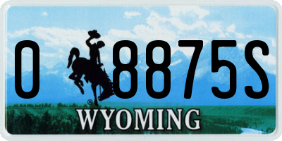WY license plate 08875S
