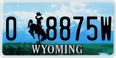 WY license plate 08875W