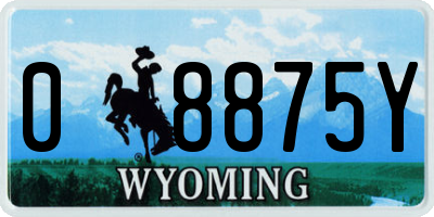 WY license plate 08875Y