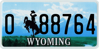WY license plate 088764