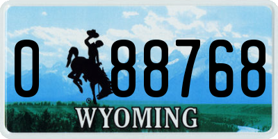 WY license plate 088768