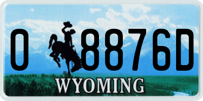 WY license plate 08876D