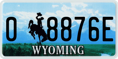 WY license plate 08876E