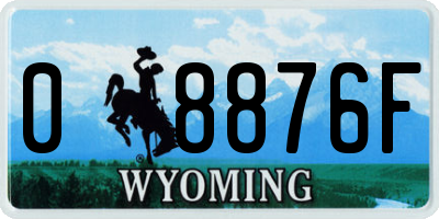 WY license plate 08876F