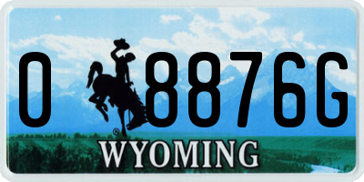 WY license plate 08876G