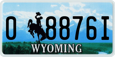 WY license plate 08876I