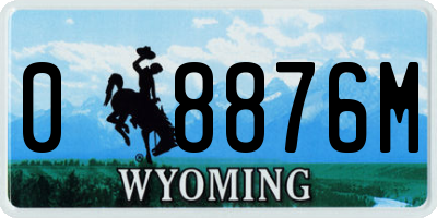 WY license plate 08876M