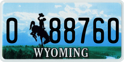 WY license plate 08876O