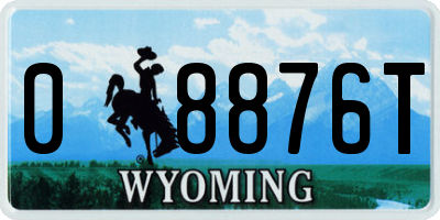 WY license plate 08876T
