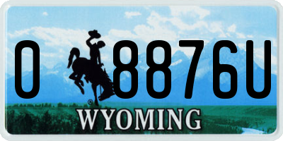 WY license plate 08876U