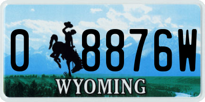 WY license plate 08876W