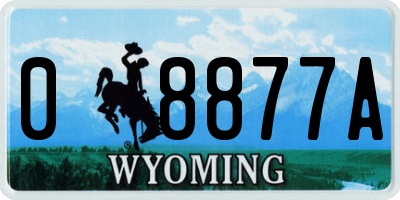 WY license plate 08877A