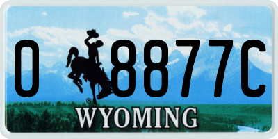 WY license plate 08877C