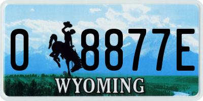 WY license plate 08877E