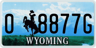 WY license plate 08877G