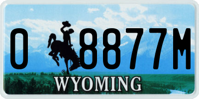 WY license plate 08877M