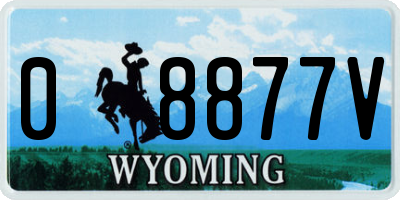 WY license plate 08877V