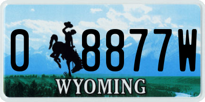 WY license plate 08877W