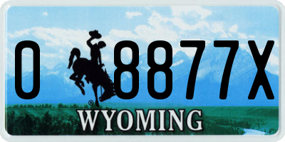 WY license plate 08877X