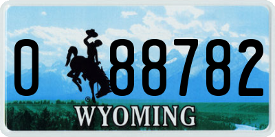 WY license plate 088782