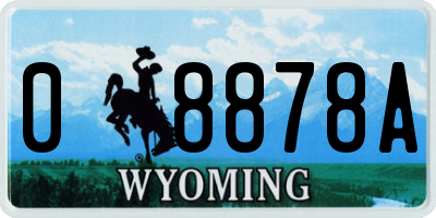 WY license plate 08878A