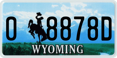 WY license plate 08878D