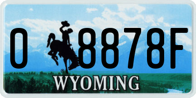 WY license plate 08878F